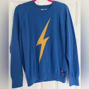 Aviator Nation BOLT CASHMERE LIGHT SWEATER VINTAGE BLUE size Small sold out